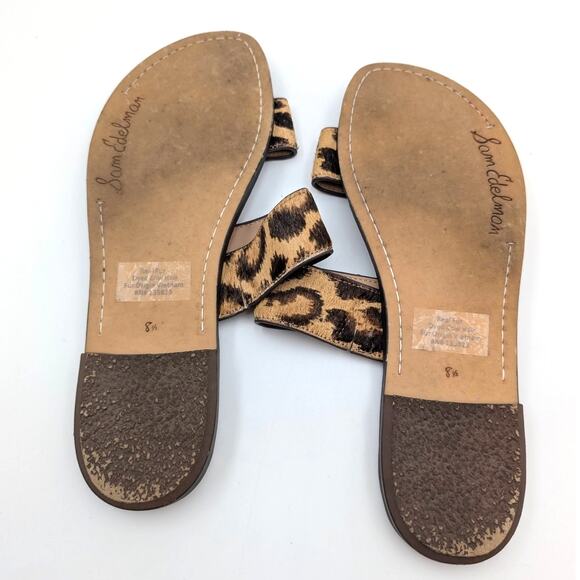 Sam Edelman Gala Leopard Print Slide Sandal Cyprus Tan Multi Size US8.5M EU39 - Picture 6 of 11